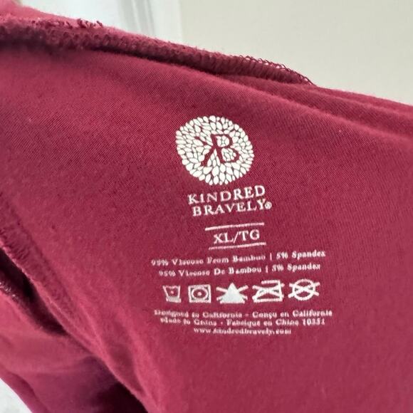 Kindred Bravely Clea Bamboo Pajama Shorts Maroon XL - Picture 5 of 5